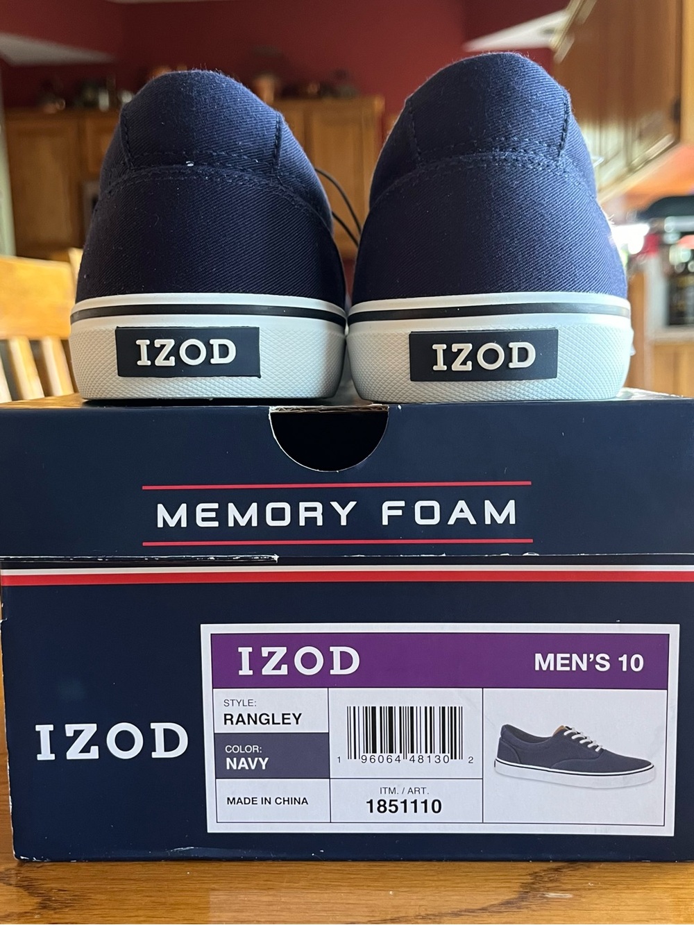 Izod Men’s Navy Blue Lace-Up Casual Canvas Shoes. Size 10. New with tags - Picture 3 of 10
